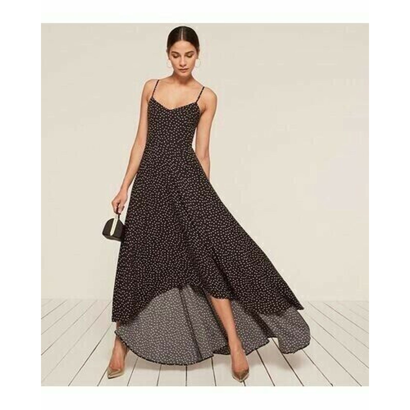 Nwt Reformation Sorrento Black And White Polka Dot Dress Sz 2